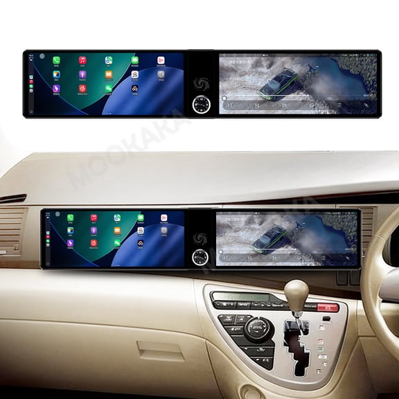 MOOKAKA 12.3"+12.3" Smart Display Radio Audio Media Player for Toyota Isis 2004-2017 Car Navigation GPS Upgrade Headunit Android Replacement 1080P Screen Carplay Accessories