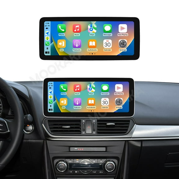 MOOKAKA 12.3" Smart Display Car Radio Audio Media Player for Mazda CX-4 2014-2021 Model Universal Navigation GPS Upgrade Headunit Android Replacement HD Screen Carplay Accessories