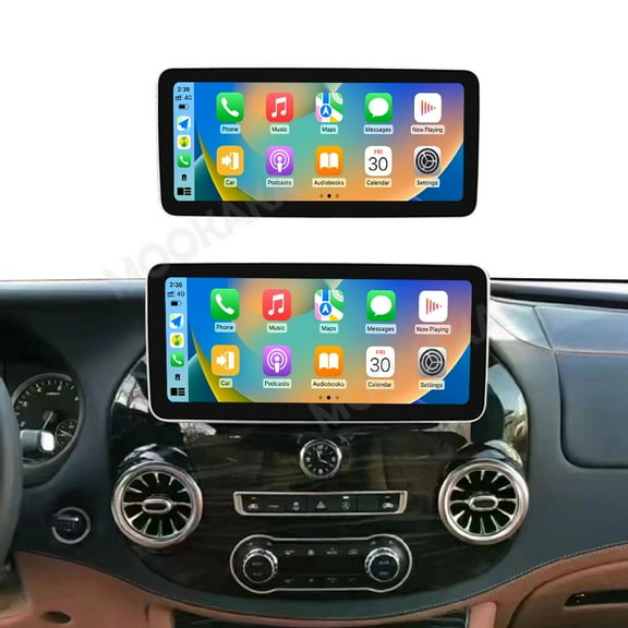 MOOKAKA 12.3" Smart Display Car Radio Audio Media Player for Mercedes-Benz Vito 2016-2021 Model Universal Navigation GPS Upgrade Headunit Android Replacement HD Screen Carplay Accessories
