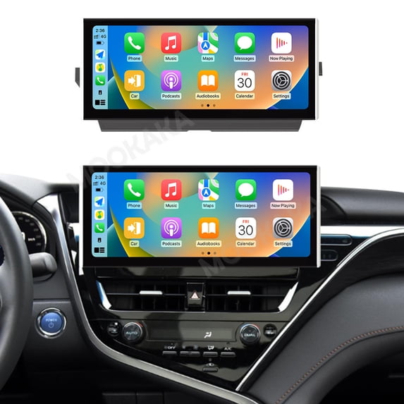 MOOKAKA 12.3" Smart Display Car Radio Audio Media Player for Toyota Camry 2021 2022 2023 Model Universal Navigation GPS Upgrade Headunit Android Replacement HD Screen Carplay Accessories