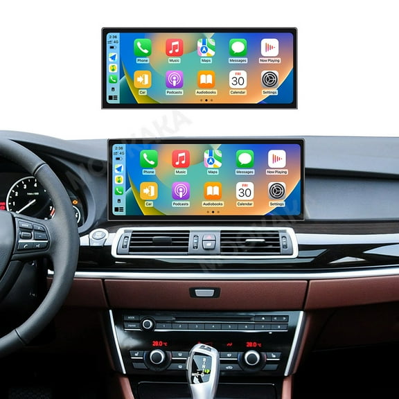 MOOKAKA 12.3" Smart Display Radio Audio Media Player for BMW 5 Series GT 2010-2017 Models Universal Car Navigation GPS Upgrade Headunit Android Replacement HD Screen Carplay Accessories
