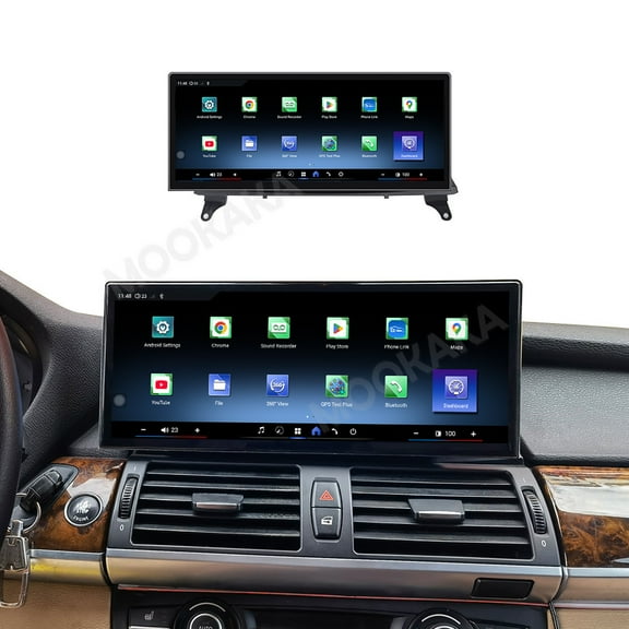 MOOKAKA 12.3" Smart Display Radio Audio Media Player for BMW X5/X6 E70/71 2007 2008 2009 2010 Universal Car Navigation GPS Upgrade Headunit Android Replacement HD Screen Carplay Accessories