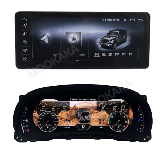 MOOKAKA 12.3" Smart Display Radio Audio Media Player for Jeep Wrangler 2011-2018 Car Navigation GPS Upgrade Headunit Android Replacement 1080P Screen Carplay Accessories with Digital Dash Panel