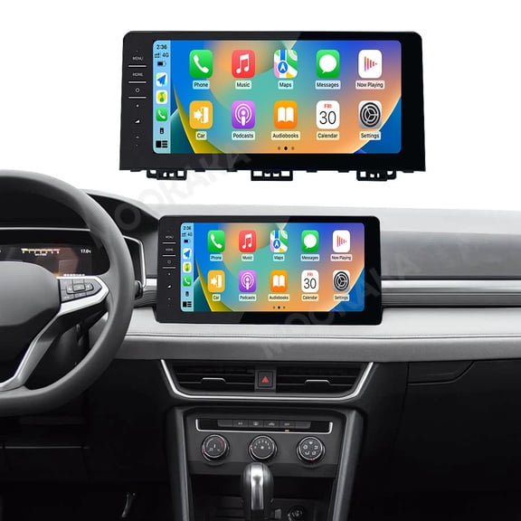 MOOKAKA 12.3" Smart Display Radio Audio Media Player for Volkswagen Series General Equipment 2022-2024 Universal Car Navigation GPS Upgrade Headunit Android Replacement HD Screen Carplay Accessories