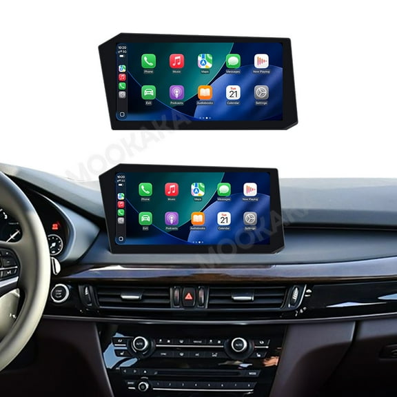 MOOKAKA 12.9 inch Carplay Screen/Radio/Multimedia Player for BMW X5 X6 2017 2018 2019 Model Universal Car Navigation/GPS Upgrade Headunit Android Display 1080P Touch Screen Replace System