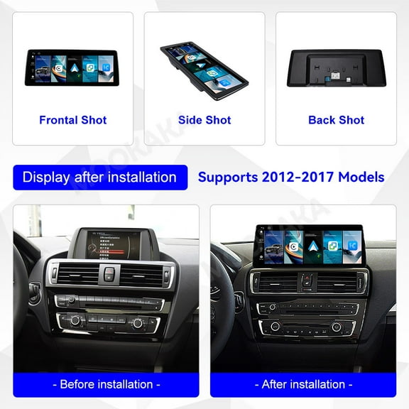 MOOKAKA 12.9 inch Linux Carplay Screen/Radio/Multimedia Player for BMW 1/2 Series F20 F21 2012-2017 EVO Universal Car Navigation/GPS Upgrade Headunit Display 1080P Touch Screen Replace System