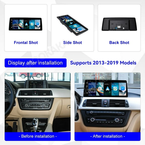 MOOKAKA 12.9 inch Linux Carplay Screen/Radio/Multimedia Player for BMW 3/4 Series 2013-2019 NBT/EVO Universal Car Navigation/GPS Upgrade Headunit Display 1080P Touch Screen Replace System