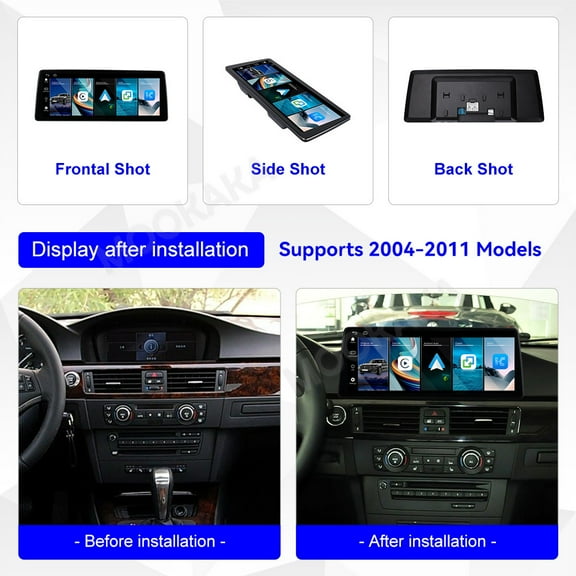 MOOKAKA 12.9 inch Linux Carplay Screen/Radio/Multimedia Player for BMW 3 Series E92 2004-2011 CIC/CCC Universal Car Navigation/GPS Upgrade Headunit Display 1080P Touch Screen Replace System