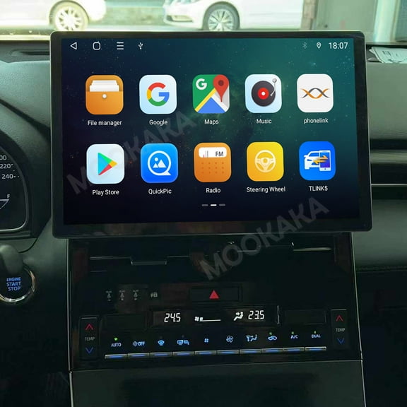 MOOKAKA 13.3 inch Carplay Screen/Radio/Multimedia Player for Toyota Asia Dragon 2019-2024 Models Universal Car Navigation/GPS Upgrade Headunit Android Display 1080P Touch Screen Replace System