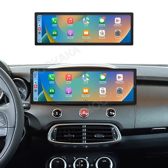 MOOKAKA 14.9" Smart Display Radio Audio Media Player for Fiat 500X 2014-2019 Car Navigation GPS Upgrade Headunit Android Replacement 1080P Screen Carplay Accessories