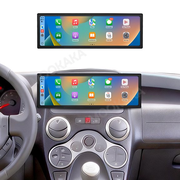 MOOKAKA 14.9" Smart Display Radio Audio Media Player for Fiat Panda 2003-2012 Car Navigation GPS Upgrade Headunit Android Replacement 1080P Screen Carplay Accessories
