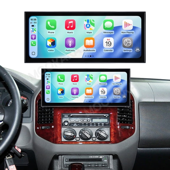 MOOKAKA 15.8" Smart Display Radio Audio Media Player for Mitsubishi Pajero 2008-2016 Car Navigation GPS Upgrade Headunit Android Replacement 1080P Screen Carplay Accessories