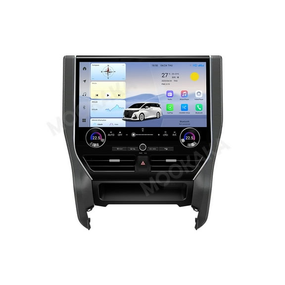MOOKAKA 16.8" Smart Display Radio Audio Media Player for Toyota Alphard 2015-2020 Universal Car Navigation GPS Upgrade Headunit Android Replacement HD Screen Carplay Accessories