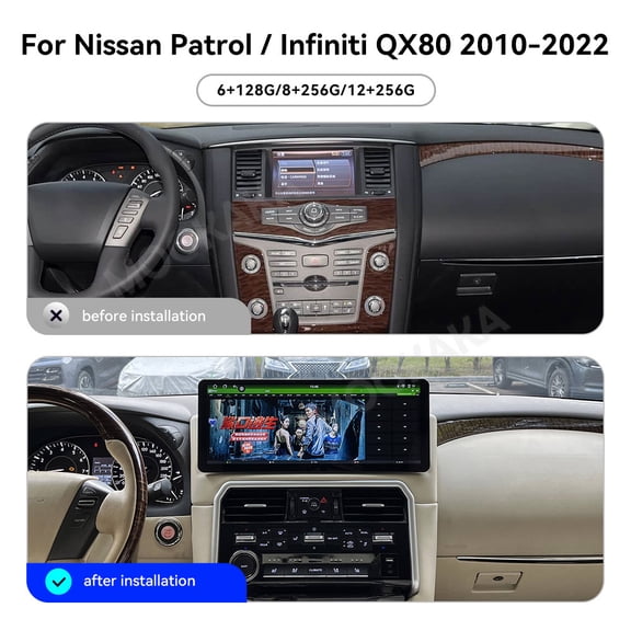 MOOKAKA 17" HD Smart Screen Android 15 for Nissan Patrol/Infiniti QX80 2010-2022 Car Stereo Radio Media Player Navigation GPS Upgrade Headunit Replacement Carplay Accessories