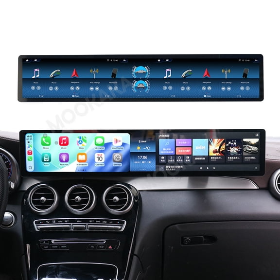 MOOKAKA 26.2" Smart Display Radio Audio Media Player for Benz C Class W205 2015-2022 Car Navigation GPS Upgrade Headunit Android Replacement 1080P Screen Carplay Accessories