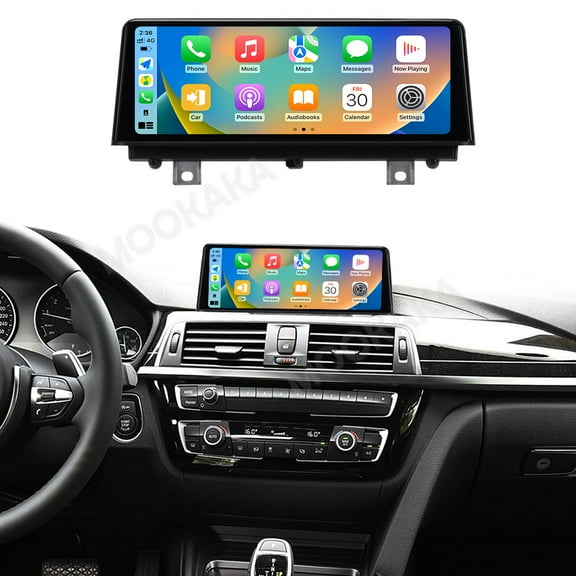 MOOKAKA 8.8" Smart Display Radio Audio Media Player for BMW 3/4 Series F30/F31/F32/F34/ F36 2013-2019 Universal Car Navigation GPS Upgrade Headunit Android Replacement HD Screen Carplay Accessories