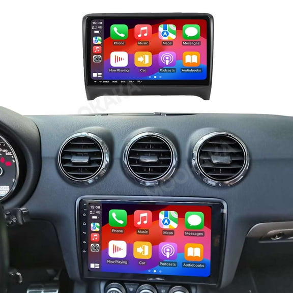 MOOKAKA 9.0 inch Carplay Screen/Radio/Multimedia Player for Audi TT 2008-2014 Models Universal Car Navigation/GPS Upgrade Headunit Android Display 1080P Touch Screen Receiver Replace System
