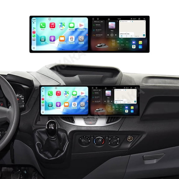 MOOKAKA 9.1"+9.1" HD Smart Screen Android 15 for Ford Tourneo Custom 2016-2022 Car Stereo Radio Media Player Navigation GPS Upgrade Headunit Replacement Carplay Accessories