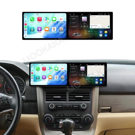 MOOKAKA 9.1"+9.1" HD Smart Screen Android 15 for Honda CR-V 2007-2011 Car Stereo Radio Media Player Navigation GPS Upgrade Headunit Replacement Carplay Accessories