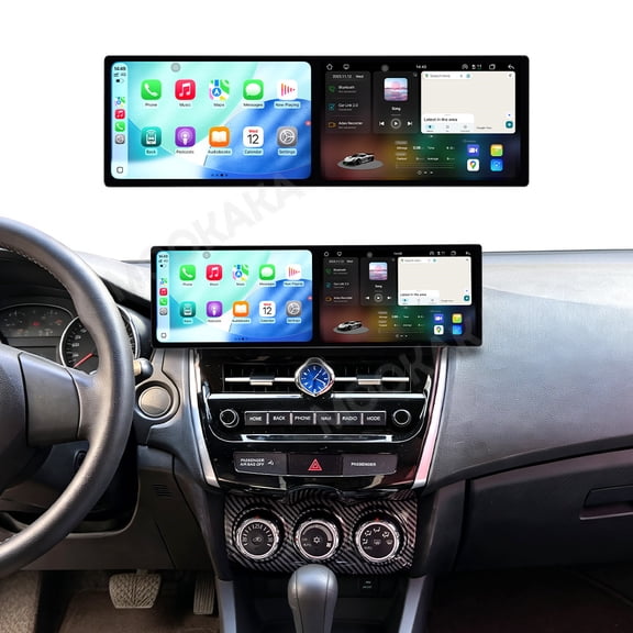 MOOKAKA 9.1"+9.1" HD Smart Screen Android 15 for Mitsubishi ASX 2013-2020 Car Stereo Radio Media Player Navigation GPS Upgrade Headunit Replacement Carplay Accessories
