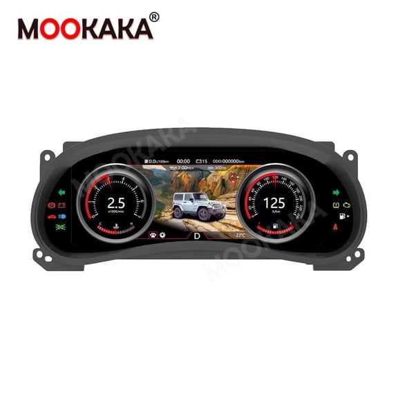 MOOKAKA Digital Dashboard Instrument Cluster for Jeep Wrangler 2010 2011 2012 2013 2014 2015 2016 2017 LCD Screen Virtual Cockpit Speedometer Upgrade Universal Fit Car Accessory with Linux OS