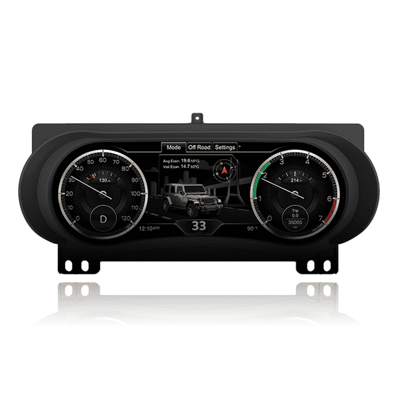 MOOKAKA Digital Dashboard Instrument Cluster for Jeep Wrangler 2018 2019 2020 2021 2022 2023 LCD Screen Virtual Cockpit Speedometer Upgrade Universal Fit Car Accessory with Linux OS