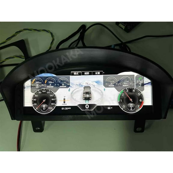 MOOKAKA Digital Dashboard Instrument Cluster for Land Rover Defender 2012 2013 2014 2015 2016 LCD Screen Virtual Cockpit Speedometer Upgrade Universal Fit Car Accessory with Linux OS