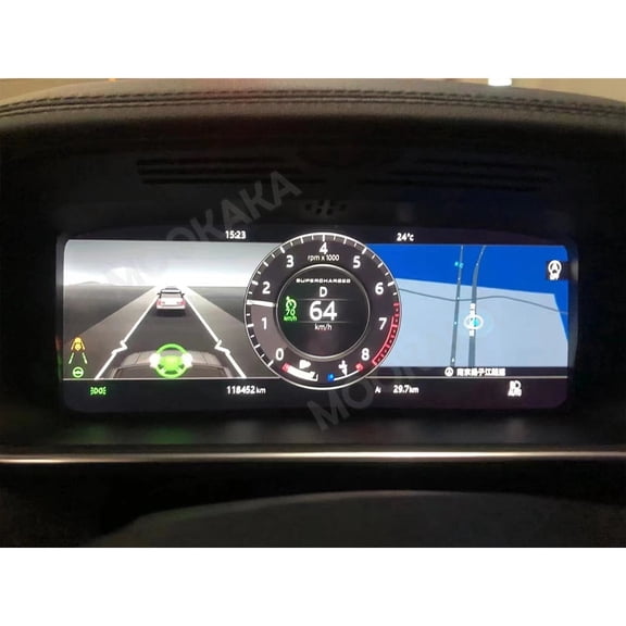 MOOKAKA Digital Dashboard Instrument Cluster for Land Rover Jaguar XE 2018 LCD Screen Virtual Cockpit Speedometer Upgrade Universal Fit Car Accessory with Linux OS