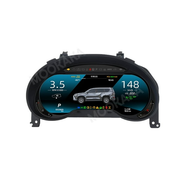 MOOKAKA Digital Dashboard Instrument Cluster for Lexus GX 2010-2021 LCD Screen Virtual Cockpit Speedometer Upgrade Universal Fit Car Accessory with Linux OS
