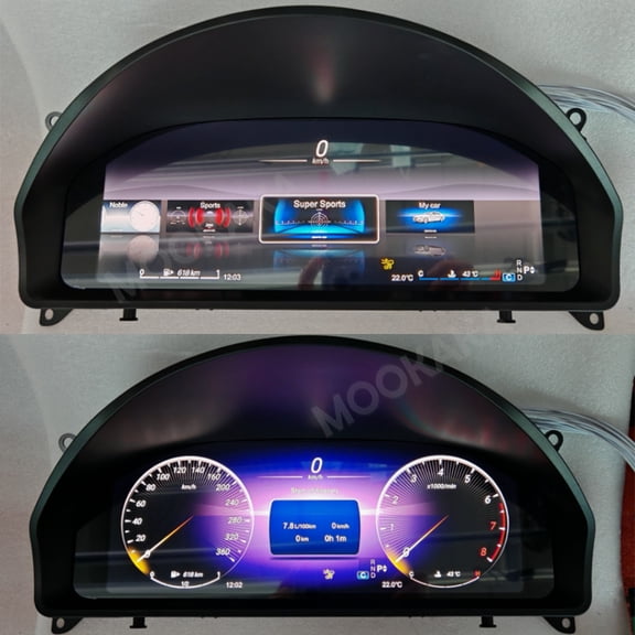 MOOKAKA Digital Dashboard Instrument Cluster for Mercedes-Benz GLK 2008 2009 2010 2011 2012 2013 2014 2015 LCD Screen Virtual Cockpit Speedometer Upgrade Universal Fit Car Accessory with Linux OS