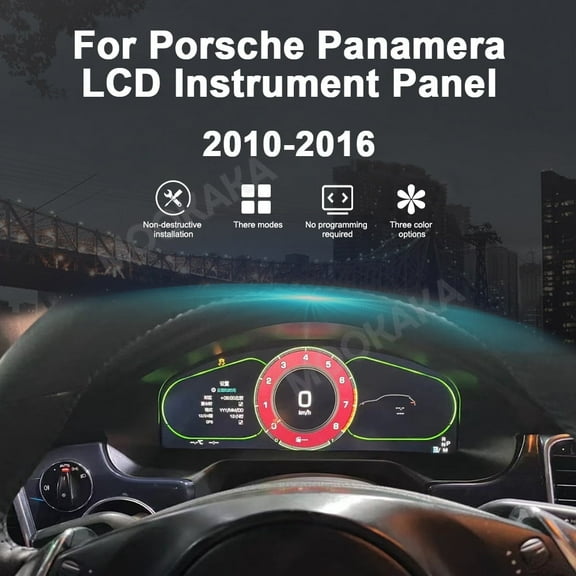 MOOKAKA Digital Dashboard Instrument Cluster for Porsche Panamera 2010 2011 2012 2013 2014 2015 2016 LCD Screen Virtual Cockpit Speedometer Upgrade Universal Fit Car Accessory with Linux OS