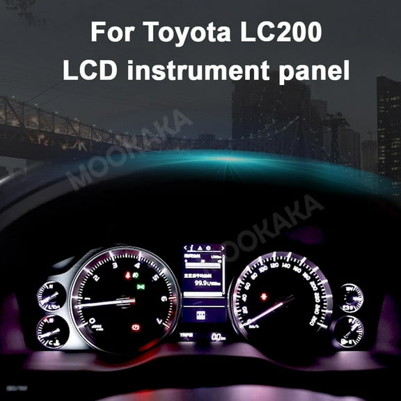 MOOKAKA Digital Dashboard Instrument Cluster for Toyota LC200 2008-2020 LCD Screen Virtual Cockpit Speedometer Upgrade Universal Fit Car Accessory with Linux OS