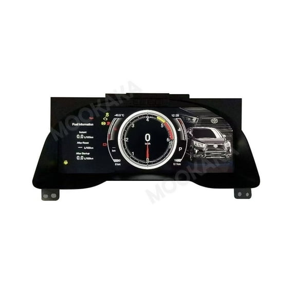 MOOKAKA Digital Dashboard Instrument Cluster for Toyota Land Cruiser LCD Screen Virtual Cockpit Speedometer Upgrade Universal Fit Car Accessory with Linux OS
