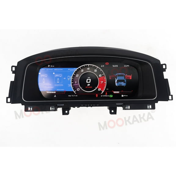 MOOKAKA Digital Dashboard Instrument Cluster for Volkswagen Golf 7 LCD Screen Virtual Cockpit Speedometer Upgrade Universal Fit Car Accessory with Linux OS