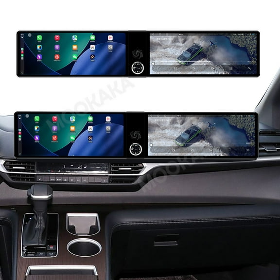 MOOKAKA Dual 12.3 inch Carplay Screen/Radio/Multimedia Player for Toyota Sienna 2021-2025 Universal Car Navigation/GPS Upgrade Headunit Android Display 1080P Touch Screen Replace System