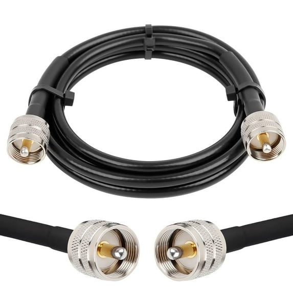MOOKEERF RG8x Coaxial Cable 6ft, CB Coax Cable 50 Ohm, UHF PL259 Male to Male Low Loss CB Antenna Cable for CB Radio, HAM Radio, VHF Radio, SWR Meter, Antenna Analyzer