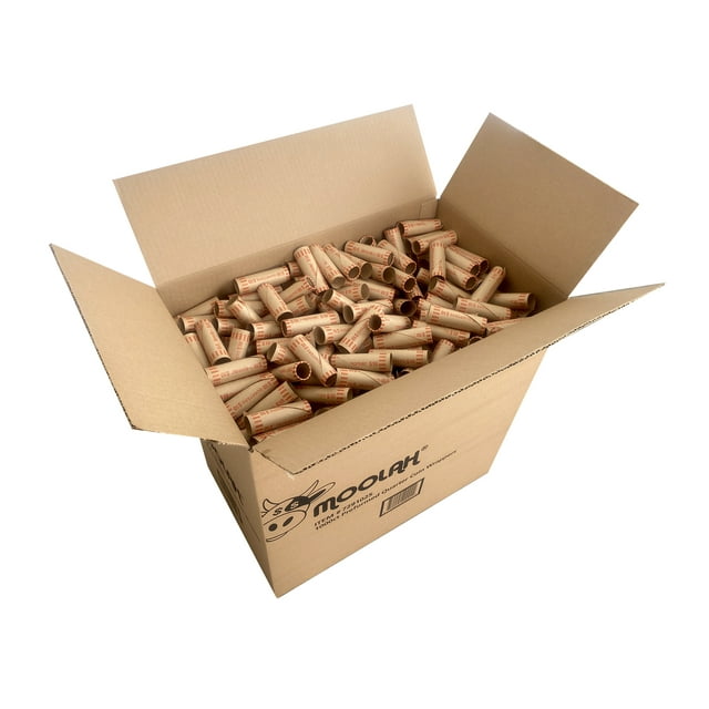 MOOLAH Preformed Quarter Coin Wrappers, 1000 Count