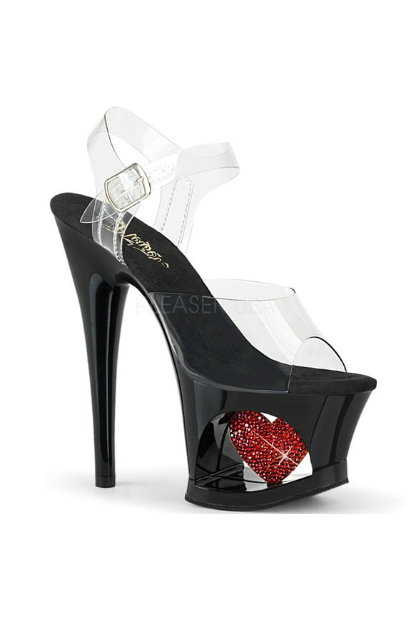 MOON-708HRS, 7" Heel 2 3/4" Cut-Out Platform Ankle Strap Sandal