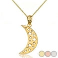 thumbnail image 1 of MOON CRESCENT AND STARS PENDANT NECKLACE IN GOLD (YELLOW/ROSE/WHITE) :  14K  Pendant with 16" chain, 1 of 1