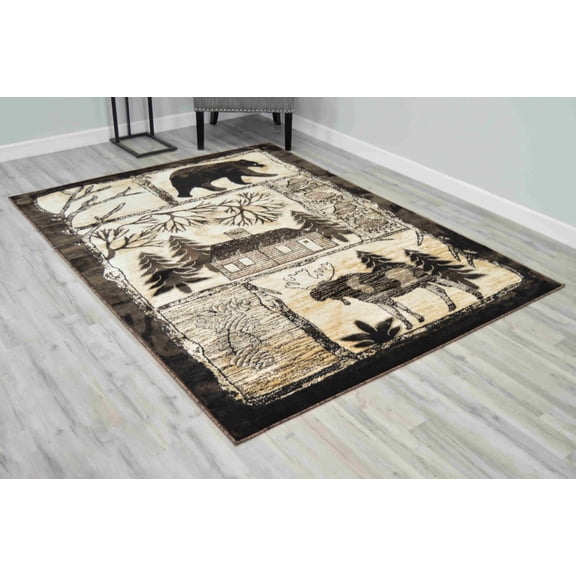 MOON Modern Stylish Living Room Rug DESIGN LODGE - 2'2"x7'3" Runner, Brown
