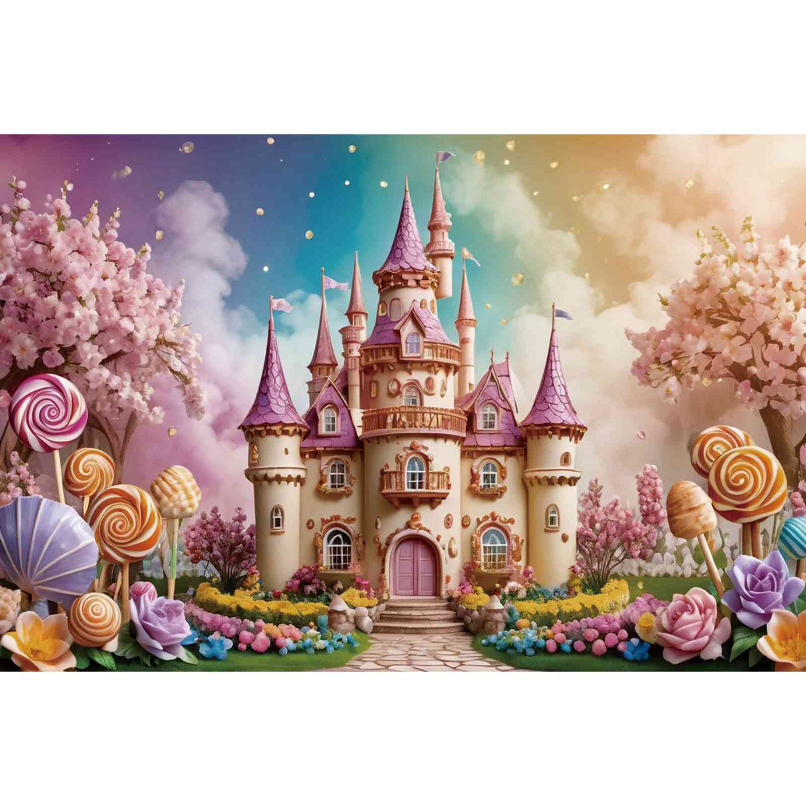 MOON.QG Color Castle Birthday Backgrounds Child Fairy Flower Garden ...