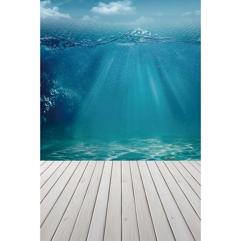 MOON.QG Summer Underwater Photo Wall Backdrop Ocean Blue Undersea