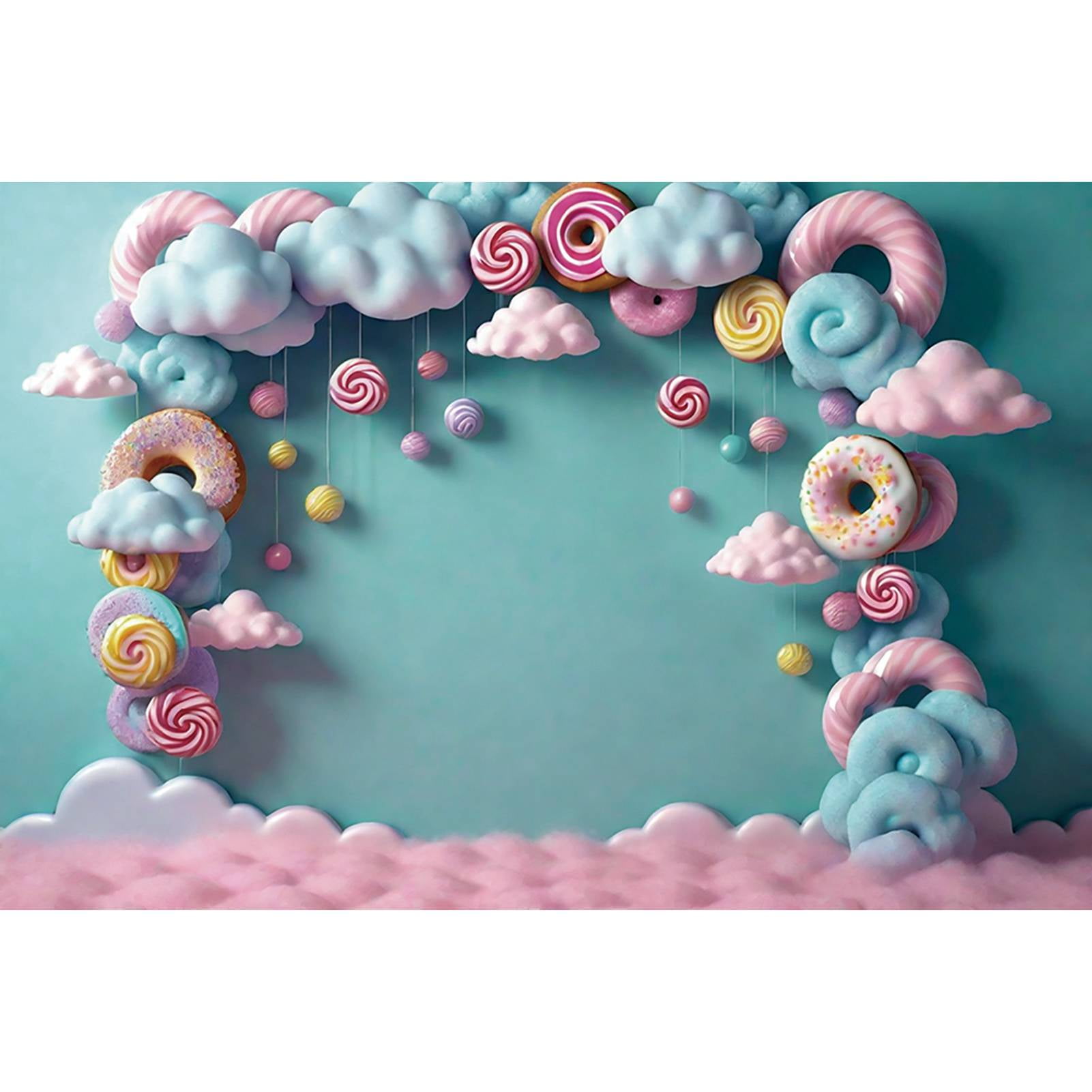 MOON.QG Sweets Cloud Birthday Year Backdrops Baby Shower Donut Lollipop ...