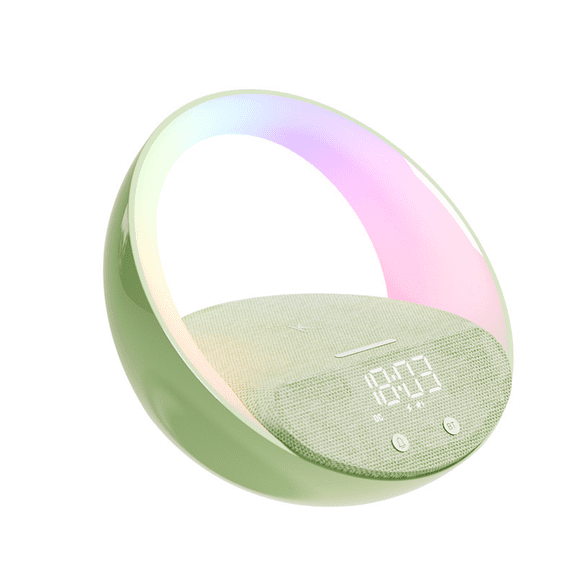 MOONAT NIGHT 6-in-1 Wireless Charging Bluetooth Speaker with Night Light, Alarm Clock, 5 Nature Sounds