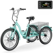 MOONCOOL MC 350 Electric Tricycle for Adults, 350W Motorized Electric trike with 36V 10.4Ah Removable lithium battery,24“/26" 7 Speeds 3 Wheels Electric Bikes, Certified to UL 2849 by SGS
