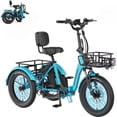thumbnail image 1 of MOONCOOL TK Pro Foldable Electric Tricycle W/ Front & Rear Storage Bag Kit, 1500W Motor 48V 20Ah Battery, 20" Fat Tire Three Wheel 6-Speed Electric Mountain Bicycle for Adults, 1 of 18