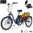 thumbnail image 1 of MOONCOOL 24"/26" Adult Electric Tricycle W/ Oversized Backrest Seat,350W (Peak 700W) Motor, 36V 10.4AH Batterry, 7 Speeds Step Through E-trike w/ Large Basket for Women Men,Class 2, 1 of 10