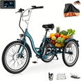 thumbnail image 1 of MOONCOOL 24"/26" Adult Electric Tricycle W/ Cover & Assembly Tools, Peak 700W 36V 10.4AH, 7 Speeds Step Through Electric Trike Motorized Three Wheel Electric Bikes w/ Large Basket for Women Men, 1 of 10