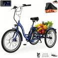 thumbnail image 1 of MOONCOOL 24"/26" Adult Electric Tricycle W/ Cover & Assembly Tools, Peak 700W 36V 10.4AH, 7 Speeds Step Through Electric Trike Motorized Three Wheel Electric Bikes w/ Large Basket for Women Men, 1 of 10