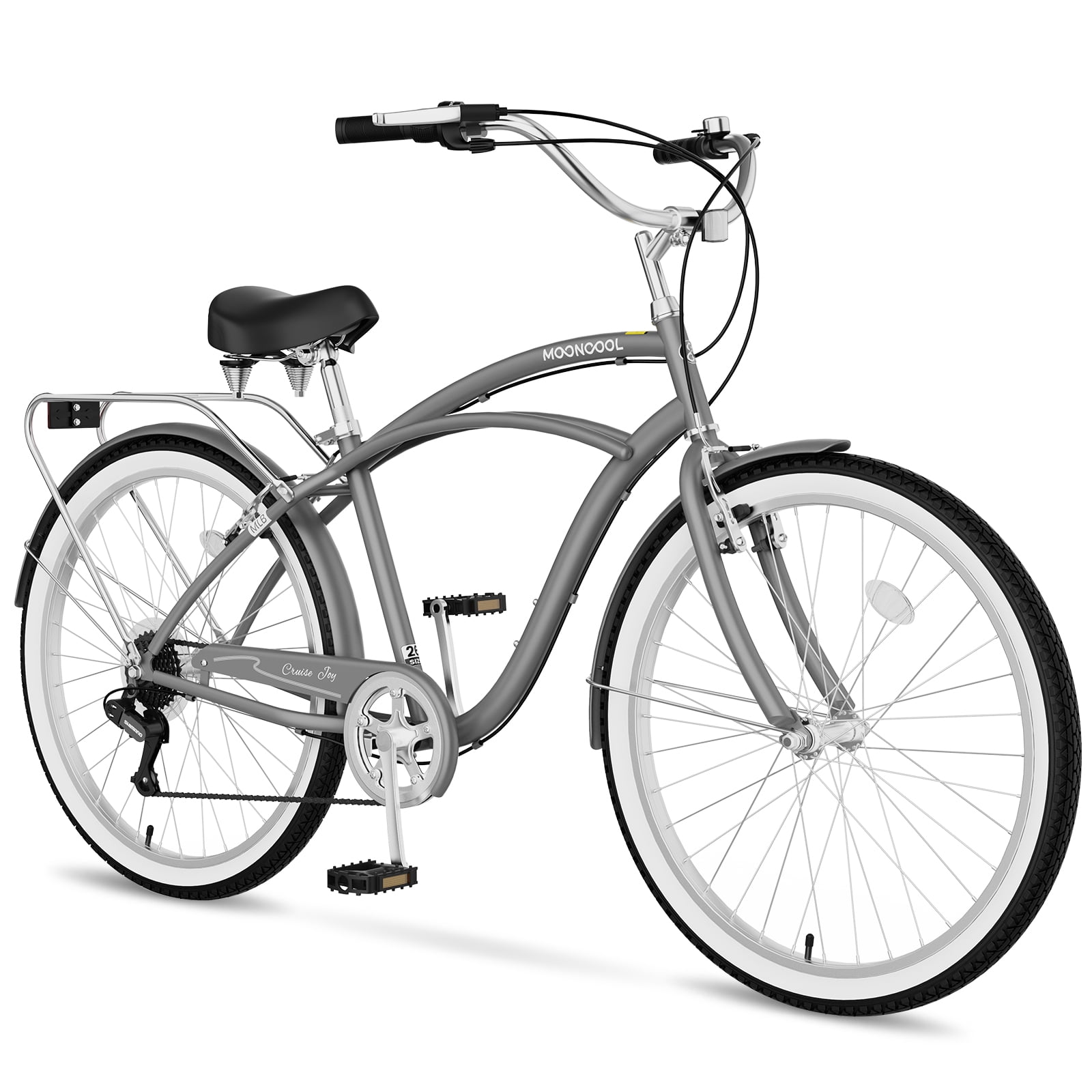 26" Chrome Balloon Fenders For Beach Cruiser Bike - 80mm Wide, Front & Rear Set